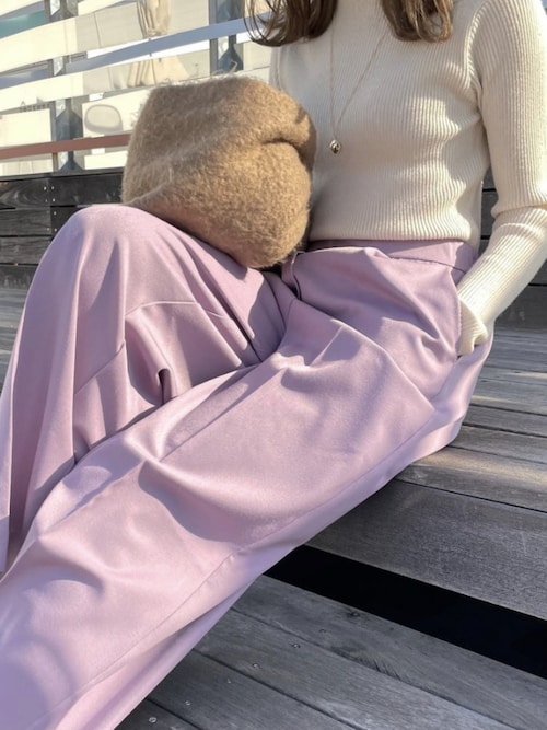 低身長向け/高身長向けサイズ対応]高見えストレートワイドパンツ