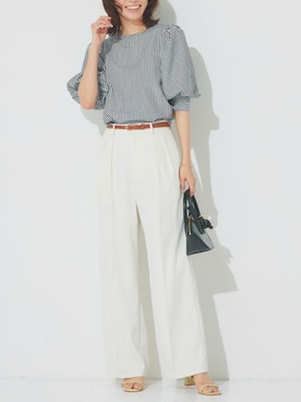 「Pierrot（ピエロ）のアイテム（その他パンツ）」を使った、Pierrotスタッフ★大人に似合う高コスパ服をお届けさん（レディース・167cm）の夏コーディネート