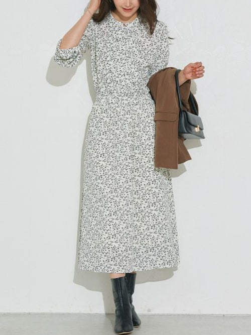 セール】選べる柄ピンタックワンピース（ワンピース）｜Pierrot