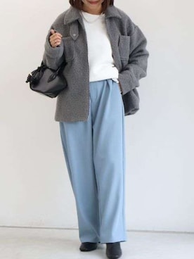 「アイテム（その他アウター、グレー系）」を使った、Pierrotスタッフ★大人に似合う高コスパ服をお届けさん（レディース・150cm）の冬コーディネート