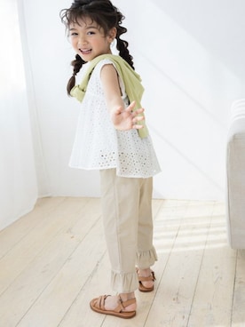 「lulpini（ルルピー二）のアイテム（パンツ）」を使った、Pierrotスタッフ★大人に似合う高コスパ服をお届けさん（キッズ・110cm）の春コーディネート