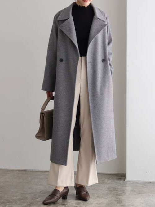 メルトンステンカラーロングコート（ステンカラーコート）｜Pierrot  