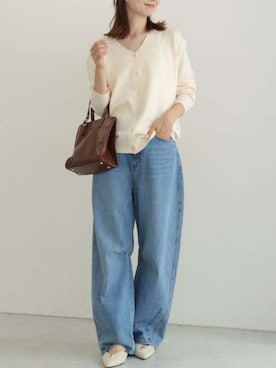 「アイテム（カーディガン/ボレロ）」を使った、Pierrotスタッフ★大人に似合う高コスパ服をお届けさん（レディース・163cm）の秋コーディネート