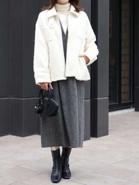 「アイテム（ジャンパースカート）」を使った、Pierrotスタッフ★大人に似合う高コスパ服をお届けさん（レディース・163cm）の秋コーディネート