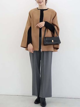 「アイテム（その他アウター、イエロー系）」を使った、Pierrotスタッフ★大人に似合う高コスパ服をお届けさん（レディース・163cm）の秋コーディネート