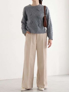「Pierrot（ピエロ）のアイテム（その他パンツ）」を使った、Pierrotスタッフ★大人に似合う高コスパ服をお届けさん（レディース・163cm）の秋コーディネート