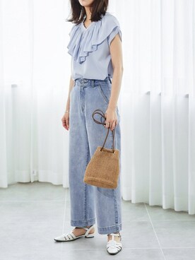 「ワントーンスタイル」｜Pierrotスタッフ★大人に似合う高コスパ服をお届けさん（レディース・165cm）の春コーディネート