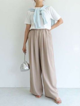 「Pierrot（ピエロ）のアイテム（その他パンツ）」を使った、Pierrotスタッフ★大人に似合う高コスパ服をお届けさん（レディース・157cm）の夏コーディネート