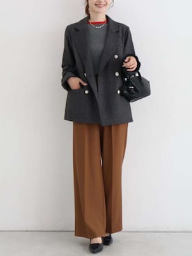 「アイテム（その他アウター）」を使った、Pierrotスタッフ★大人に似合う高コスパ服をお届けさん（レディース・167cm）の秋コーディネート