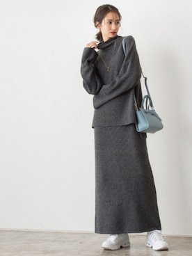 「秋トレンド2021」｜「アイテム（セットアップ）」を使った、Pierrotスタッフ★大人に似合う高コスパ服をお届けさん（レディース・165cm）の秋コーディネート
