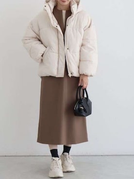 「アイテム（ジャンパースカート）」を使った、Pierrotスタッフ★大人に似合う高コスパ服をお届けさん（レディース・163cm）の冬コーディネート