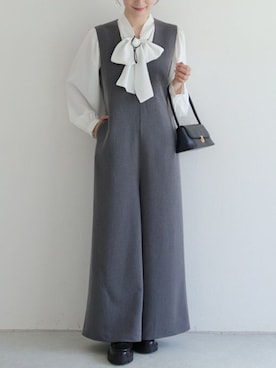 「アイテム（つなぎ/オールインワン）」を使った、Pierrotスタッフ★大人に似合う高コスパ服をお届けさん（レディース・157cm）の秋コーディネート