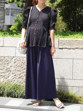 「Pierrot（ピエロ）のアイテム（その他パンツ）」を使った、Pierrotスタッフ★大人に似合う高コスパ服をお届けさん（レディース・157cm）の夏コーディネート