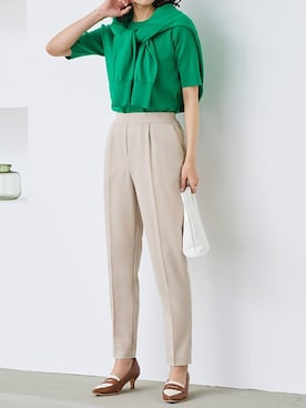 「Pierrot（ピエロ）のニット5分袖トップス クルーネック（ニット/セーター）」を使った、Pierrotスタッフ★大人に似合う高コスパ服をお届けさん（レディース・165cm）の春コーディネート