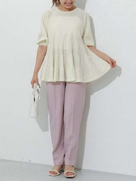 「Pierrot（ピエロ）のアイテム（その他パンツ）」を使った、Pierrotスタッフ★大人に似合う高コスパ服をお届けさん（レディース・150cm）の夏コーディネート