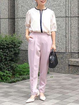 「アイテム（スラックス）」を使った、Pierrotスタッフ★大人に似合う高コスパ服をお届けさん（レディース・150cm）の夏コーディネート