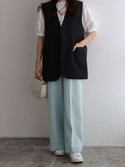 セール】ベルト付きノーカラージレ（ベスト）｜Pierrot（ピエロ）の