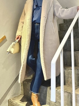 「Pierrot（ピエロ）のアイテム（その他アウター）」を使った、Pierrotスタッフ★大人に似合う高コスパ服をお届けさん（レディース・163cm）の冬コーディネート