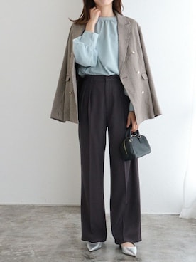 「Pierrot（ピエロ）のアイテム（その他パンツ）」を使った、Pierrotスタッフ★大人に似合う高コスパ服をお届けさん（レディース・163cm）の秋コーディネート