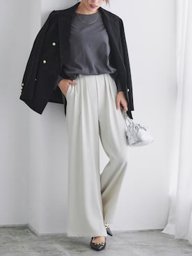 「Pierrot（ピエロ）のアイテム（その他パンツ）」を使った、Pierrotスタッフ★大人に似合う高コスパ服をお届けさん（レディース・167cm）の秋コーディネート