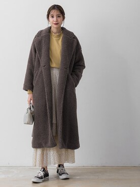 「Pierrot（ピエロ）のアイテム（その他アウター）」を使った、Pierrotスタッフ★大人に似合う高コスパ服をお届けさん（レディース・165cm）の冬コーディネート
