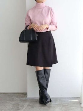 「スコート」｜Pierrotスタッフ★大人に似合う高コスパ服をお届けさん（レディース・150cm）の秋コーディネート