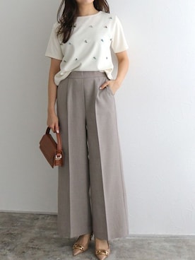 「Pierrot（ピエロ）のアイテム（その他パンツ）」を使った、Pierrotスタッフ★大人に似合う高コスパ服をお届けさん（レディース・157cm）の夏コーディネート