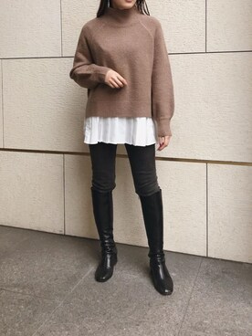 Pierrotスタッフ★大人に似合う高コスパ服をお届けさん(レディース・155cm)の冬コーディネート