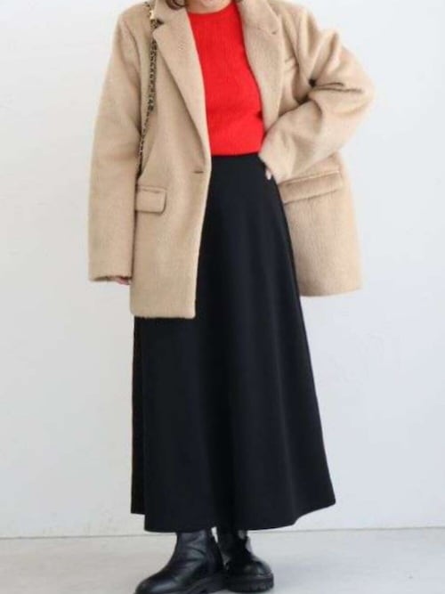 ゴールドボタンリブニット クルーネック