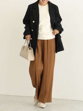 「Pierrot（ピエロ）のアイテム（その他パンツ）」を使った、Pierrotスタッフ★大人に似合う高コスパ服をお届けさん（レディース・157cm）の秋コーディネート