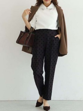 「Pierrot（ピエロ）のアイテム（その他パンツ）」を使った、Pierrotスタッフ★大人に似合う高コスパ服をお届けさん（レディース・157cm）の秋コーディネート
