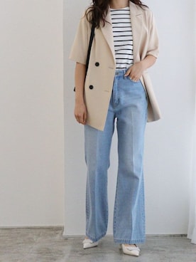 「Pierrot（ピエロ）のアイテム（その他アウター）」を使った、Pierrotスタッフ★大人に似合う高コスパ服をお届けさん（レディース・157cm）の春コーディネート