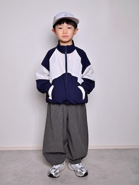 「アイテム（キャップ）」を使った、tanshio.さん（キッズ・110cm）の秋コーディネート
