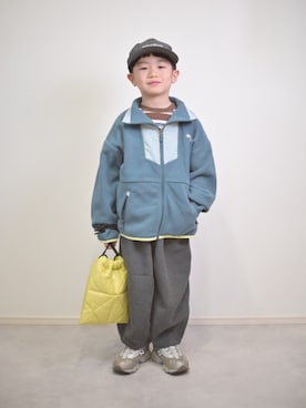 「アイテム（キャップ）」を使った、tanshio.さん（キッズ・110cm）の冬コーディネート