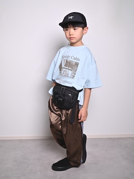 「BAYFLOW（ベイフロー）のアイテム」を使った、tanshio.さん（キッズ・110cm）の夏コーディネート