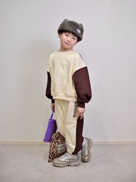 「アイテム（セットアップ）」を使った、tanshio.さん（キッズ・110cm）の冬コーディネート