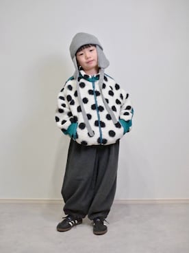 「アイテム（帽子）」を使った、tanshio.さん（キッズ・110cm）の冬コーディネート