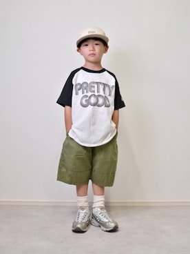 「Russell Athletic（ラッセルアスレティック）の【別注】＜RUSSELL ATHLETIC＞ラグラン Tシャツ / キッズ  100cm-130cm（Tシャツ/カットソー）」を使った、tanshio.さん（キッズ・100cm）の夏コーディネート