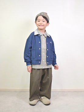 「アイテム（カーディガン/ボレロ）」を使った、tanshio.さん（キッズ・110cm）の秋コーディネート