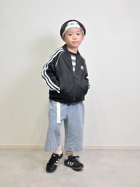 「アイテム（ナイロンジャケット）」を使った、tanshio.さん（キッズ・110cm）の秋コーディネート