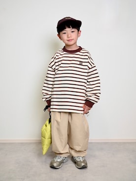 「UNIVERSAL OVERALL（ユニバーサルオーバーオール）のアイテム」を使った、tanshio.さん（キッズ・110cm）の冬コーディネート