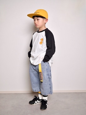 「CIAOPANIC TYPY（チャオパニックティピー）のアイテム（パンツ）」を使った、tanshio.さん（キッズ・110cm）の冬コーディネート