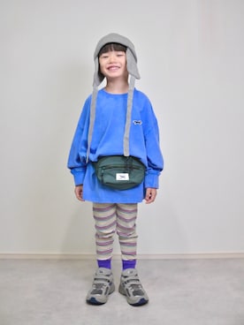 「アイテム（ボディバッグ/ウエストポーチ）」を使った、tanshio.さん（キッズ・110cm）の秋コーディネート