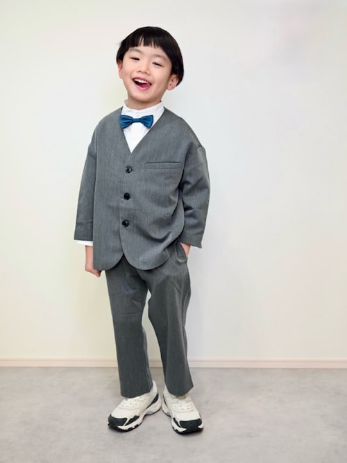 KIDS】【フォーマル・セレモニー】洗える 蝶ネクタイ付きシャツセット