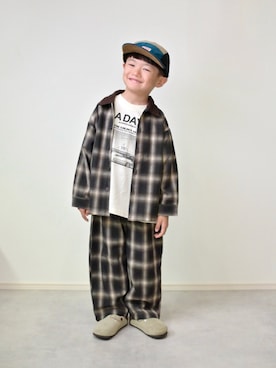 「セットアップ」｜tanshio.さん（キッズ・110cm）の秋コーディネート
