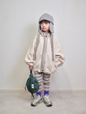 「アイテム（ボディバッグ/ウエストポーチ）」を使った、tanshio.さん（キッズ・110cm）の秋コーディネート
