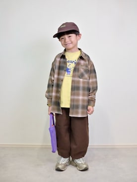 「アイテム（キャップ）」を使った、tanshio.さん（キッズ・110cm）の冬コーディネート