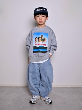 「アイテム（デニムパンツ）」を使った、tanshio.さん（キッズ・110cm）の秋コーディネート