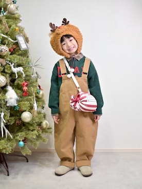 「アイテム（トップス）」を使った、tanshio.さん（キッズ・110cm）の冬コーディネート