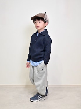 「アイテム（スニーカー）」を使った、tanshio.さん（キッズ・110cm）の秋コーディネート